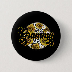 Grammy Cow Print Sunflower Leapard Grandma Mother# 6 Cm Round Badge