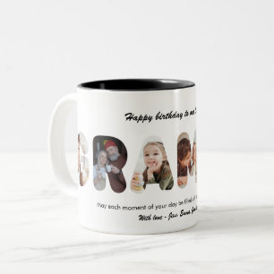 Grammy Custom Photo Collage Personalized Grandma Two-Tone Coffee Mug