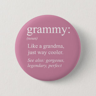 Grammy Definition, Grandma, Nana Gift 6 Cm Round Badge