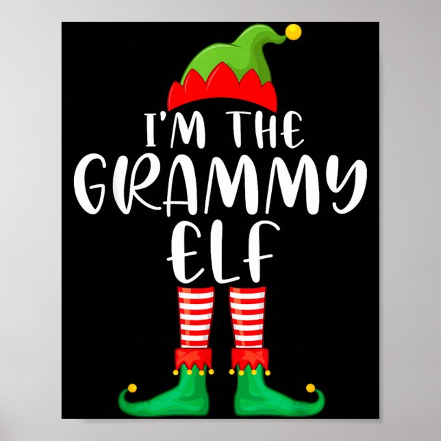 Grammy Elf Matching Family Group Christmas Party P Poster (Front)