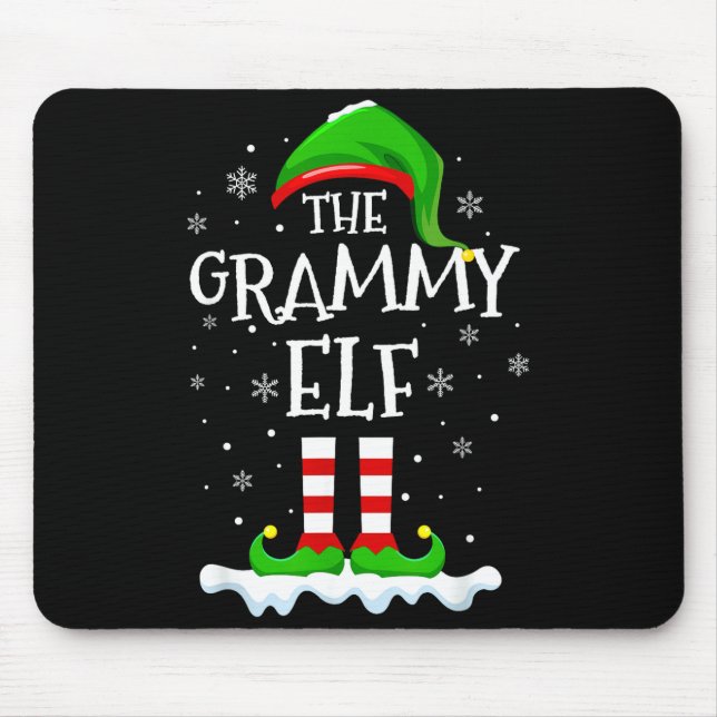 Grammy Elf Squad Xmas Family Matching Group Christ Mouse Pad (Front)