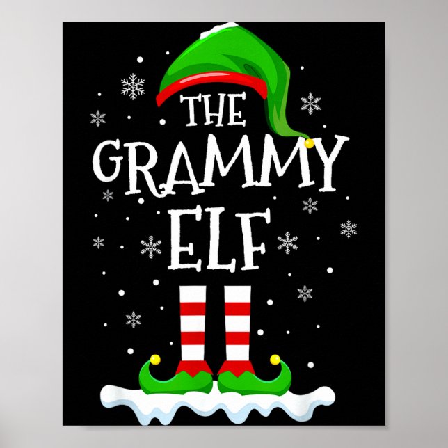 Grammy Elf Squad Xmas Family Matching Group Christ Poster (Front)