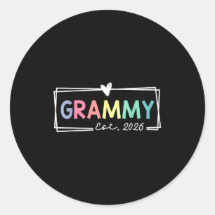 Grammy Est 2026 Promoted To Grandma 2026 For Grand Classic Round Sticker