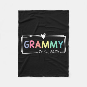 Grammy Est 2026 Promoted To Grandma 2026 For Grand Fleece Blanket