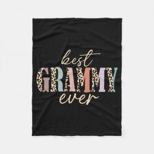 Grammy Ever Leopard Grandma Mothers Day Fleece Blanket
