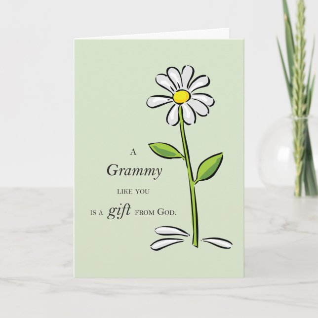 Grammy Gift from God Daisy Religious Grandparents Card (Front)