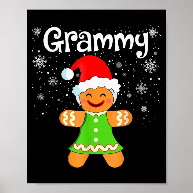 Grammy Gingerbread Family Matching Christmas Women Poster (Front)