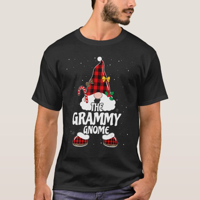 Grammy Gnome Buffalo Plaid Matching Family Christm T-Shirt (Front)