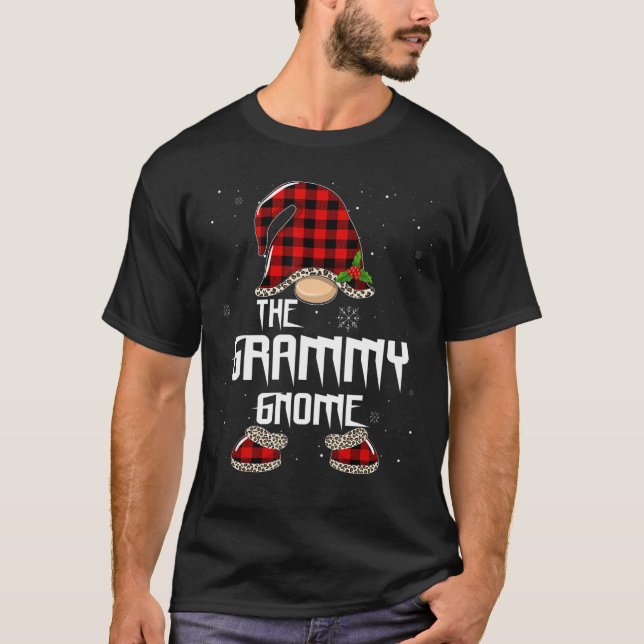 Grammy Gnome Buffalo Plaid Matching Family Christm T-Shirt (Front)