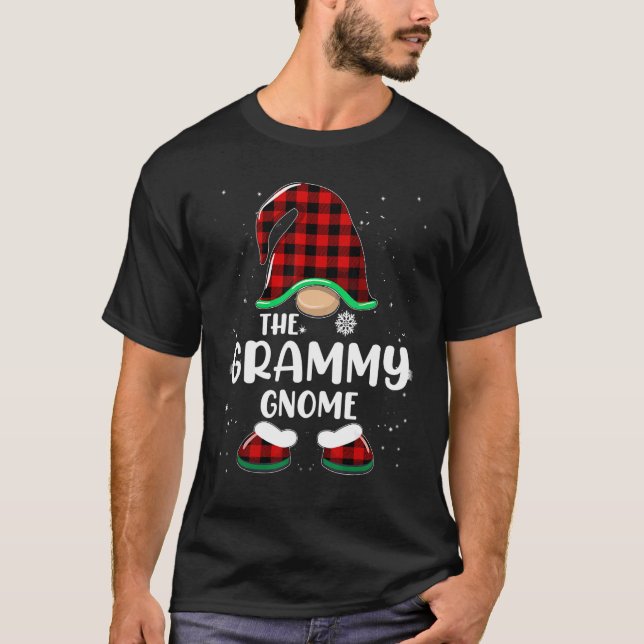 Grammy Gnome Buffalo Plaid Matching Family Christm T-Shirt (Front)