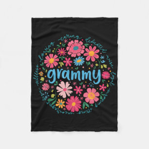 Grammy Mothers Day For Grandma Wildflower Floral W Fleece Blanket