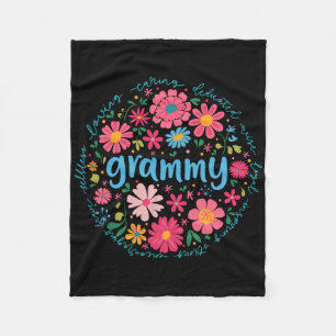 Grammy Mothers Day For Grandma Wildflower Floral W Fleece Blanket
