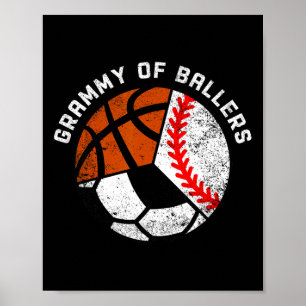 Grammy Of Llers Funny Sell Soccer Sketll Grammy  Poster