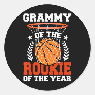 Grammy Of Rookie 1st Sketll Birthday Theme Matchin Classic Round Sticker