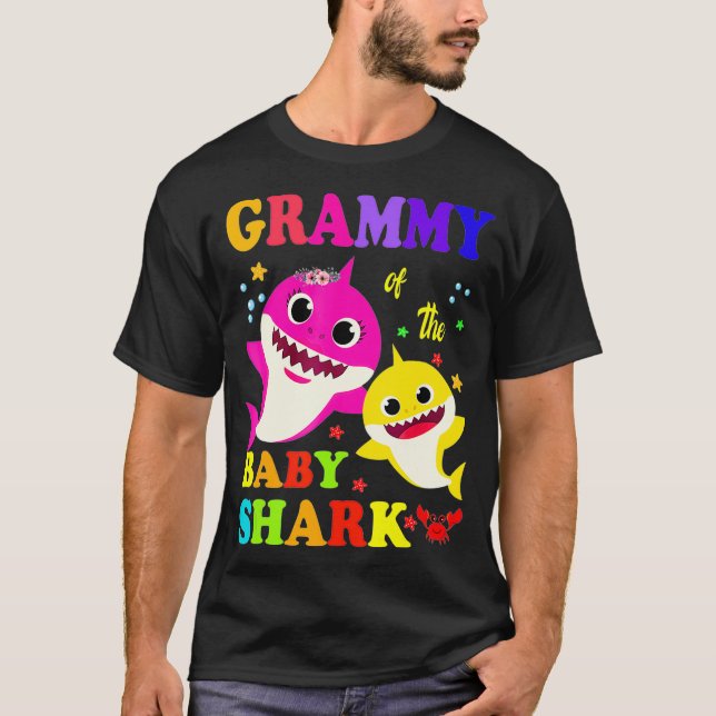 Grammy Of The Baby Shark Birthday Grammy Shark  T-Shirt (Front)