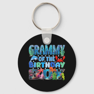Grammy Of The Birthday Boy Aquarium Sea Animals Ma Key Ring