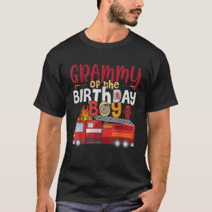 Grammy Of The Birthday Boy Fire Truck Firefighter  T-Shirt