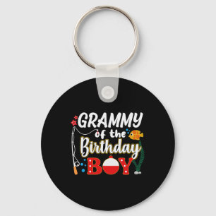 Grammy Of The Birthday Boy Fishing Family Matching Key Ring