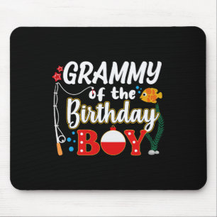 Grammy Of The Birthday Boy Fishing Family Matching Mouse Pad