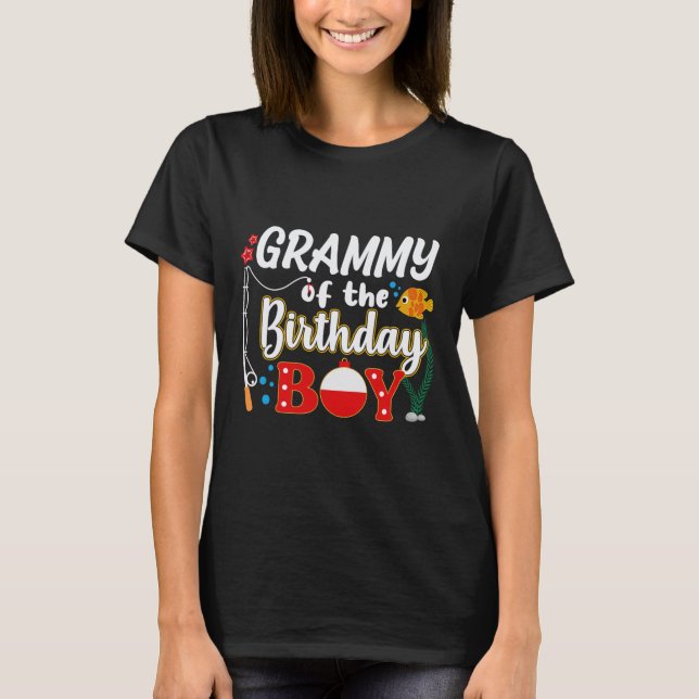 Grammy Of The Birthday Boy Fishing Family Matching T-Shirt (Front)