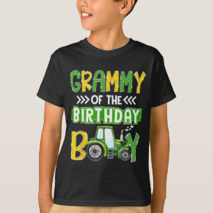 Grammy Of The Birthday Boy Tractors Farm Trucks Fa T-Shirt