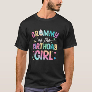 Grammy Of The Birthday Girl Bubble Boba Tea Party  T-Shirt