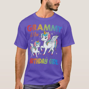Grammy Of The Birthday Girl Grammy Gifts Unicorn B T-Shirt
