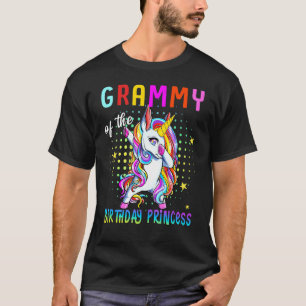 Grammy Of The Birthday Princess Girl Dabbing Unico T-Shirt