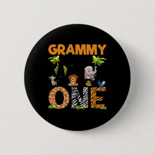 Grammy Of The Birthday Wild One Safari Boy Family  6 Cm Round Badge