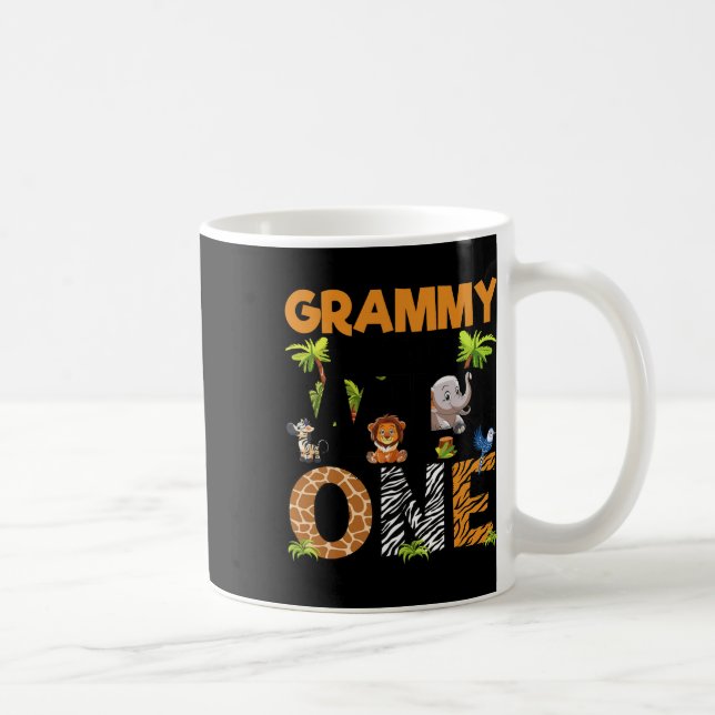Grammy Of The Birthday Wild One Safari Boy Family  Coffee Mug (Right)
