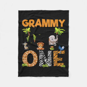 Grammy Of The Birthday Wild One Safari Boy Family Fleece Blanket