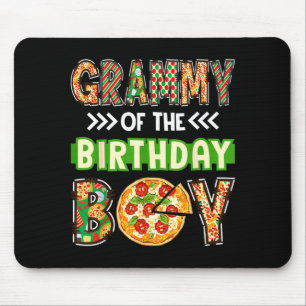 Grammy of the boy birthday boy pizza lover party mouse pad
