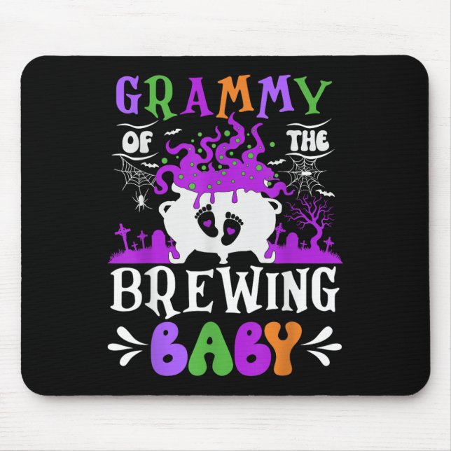 Grammy Of The Brewing Baby Grandma To Be Halloween Mouse Pad (Front)