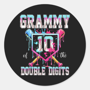 Grammy Of The Double Digits 10th Birthday Boy Classic Round Sticker