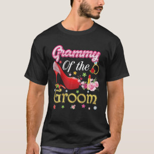 Grammy Of The Groom Happy Wedding Flower Pink Shoe T-Shirt