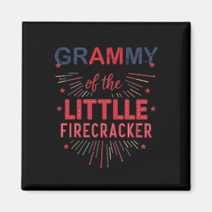Grammy Of The Little Firecracker 4th Of July Birth Magnet