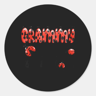 Grammy of The Little Lady Birthday Girl Ladybug Classic Round Sticker