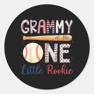 Grammy of The One Little Rookie Baseball 1st Classic Round Sticker