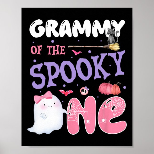 Grammy Of The Spooky One 1st Birthday Halloween Pi Poster (Front)