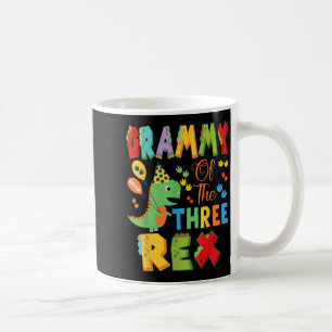Grammy Of The Three Rex 3rd Birthday Boy Dinosaur Coffee Mug