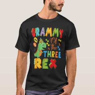 Grammy of The Three Rex 3Rd Birthday Boy Dinosaur  T-Shirt
