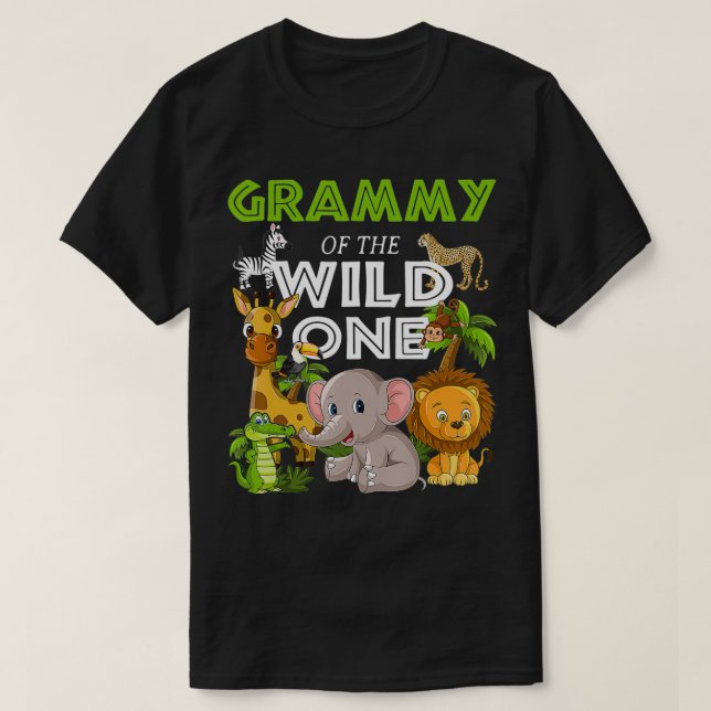 Grammy of the Wild One Zoo Birthday Safari Jungle  T-Shirt (Design Front)