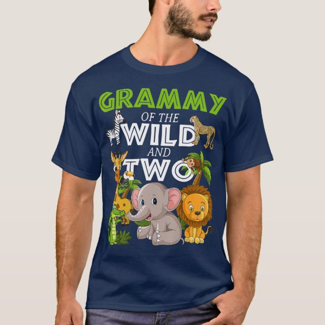 Grammy of the Wild Two Zoo Birthday Safari T-Shirt (Front)