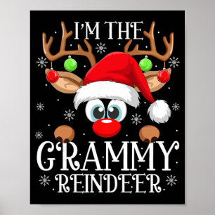 Grammy Reindeer Christmas Family Matching Group Fu Poster