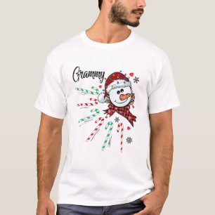 Grammy Snowman Candy Cane Christmas Xmas Funny T-Shirt
