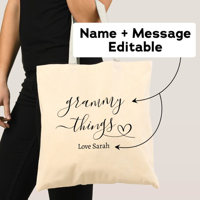 Grammy Things Custom Gift from Grandkids Tote Bag (Creator Uploaded)
