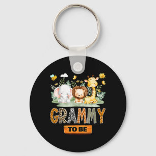 Grammy to Be Safari Jungle Animal Gender Reveal Key Ring
