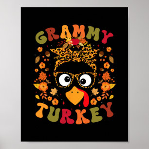 Grammy Turkey Funny Fall Thanksgiving Family Match Poster