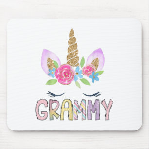 Grammy Unicorn Floral Birthday Girl Family Matchin Mouse Pad