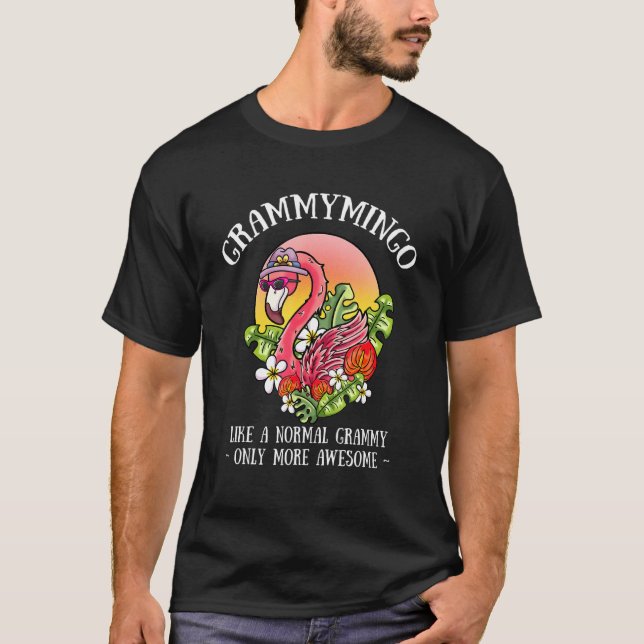 Grammymingo Grammy Flamingo Grandma Grandmother Gr T-Shirt (Front)